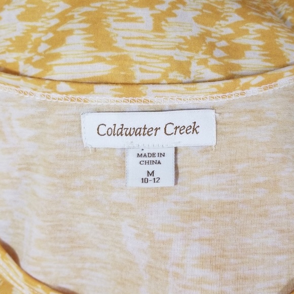 Yellow and Cream Coldwater Creek Blouse - Picture 4 of 4